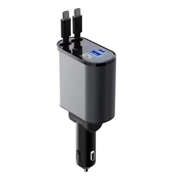 4-in-1 USB Car Fast Charger with PD QC3.0 & Digital Display - Image 4