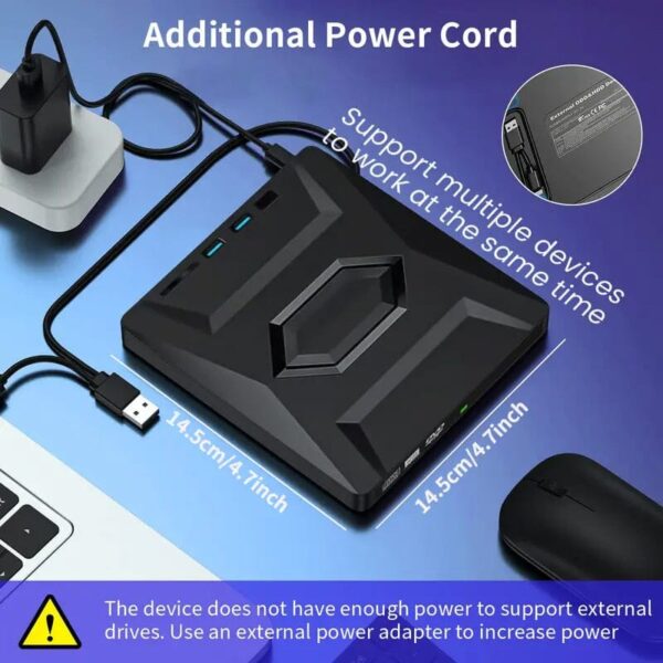 6-in-1 Portable USB 3.0 Ultra-Thin External DVD Recorder Drive - Image 2