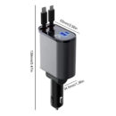4-in-1 USB Car Fast Charger with PD QC3.0 & Digital Display
