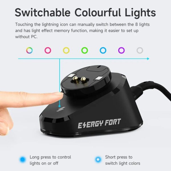 Wireless Gaming Mouse Charging Dock with RGB Indicator - Image 7