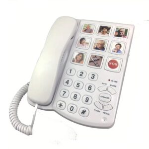 Amplified One Button Touch Big Button Corded Telephone with Speaker