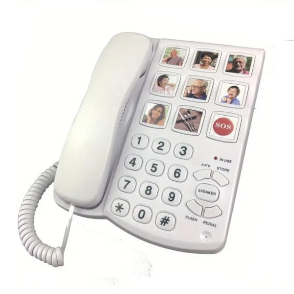 Amplified One Button Touch Big Button Corded Telephone with Speaker
