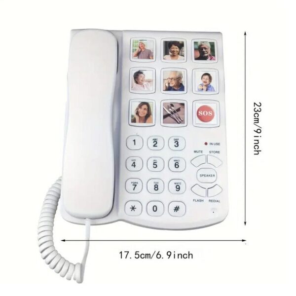 Amplified One Button Touch Big Button Corded Telephone with Speaker - Image 2