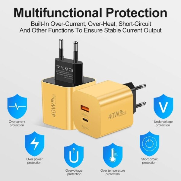 40W Quick Charge PD 4.0 USB-C Wall Adapter - Image 5