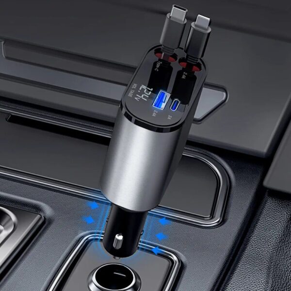 4-in-1 USB Car Fast Charger with PD QC3.0 & Digital Display - Image 6