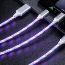 LED Light USB Charger Cable 3-in-1 Fast Charging