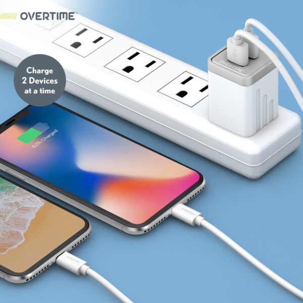 Overtime Dual USB Power Adapter Fast Charging Power Plug - Image 3