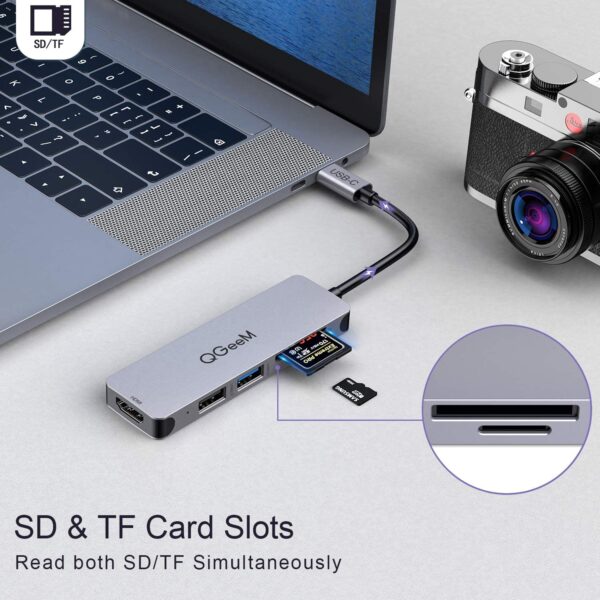 QGeeM 5-in-1 USB C to HDMI Adapter with 4K HDMI Output - Image 4